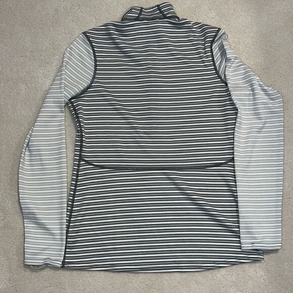 PATAGONIA 1/4 Zip Capilene 3 Crew Gray Striped Top - Picture 4 of 6